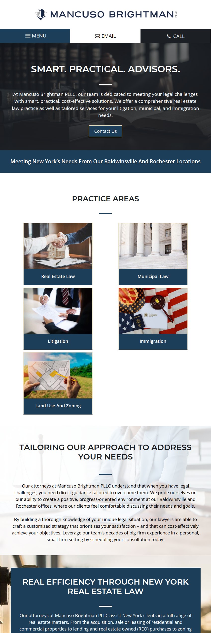 Screenshot of the Mancuso Brightman PLLC website