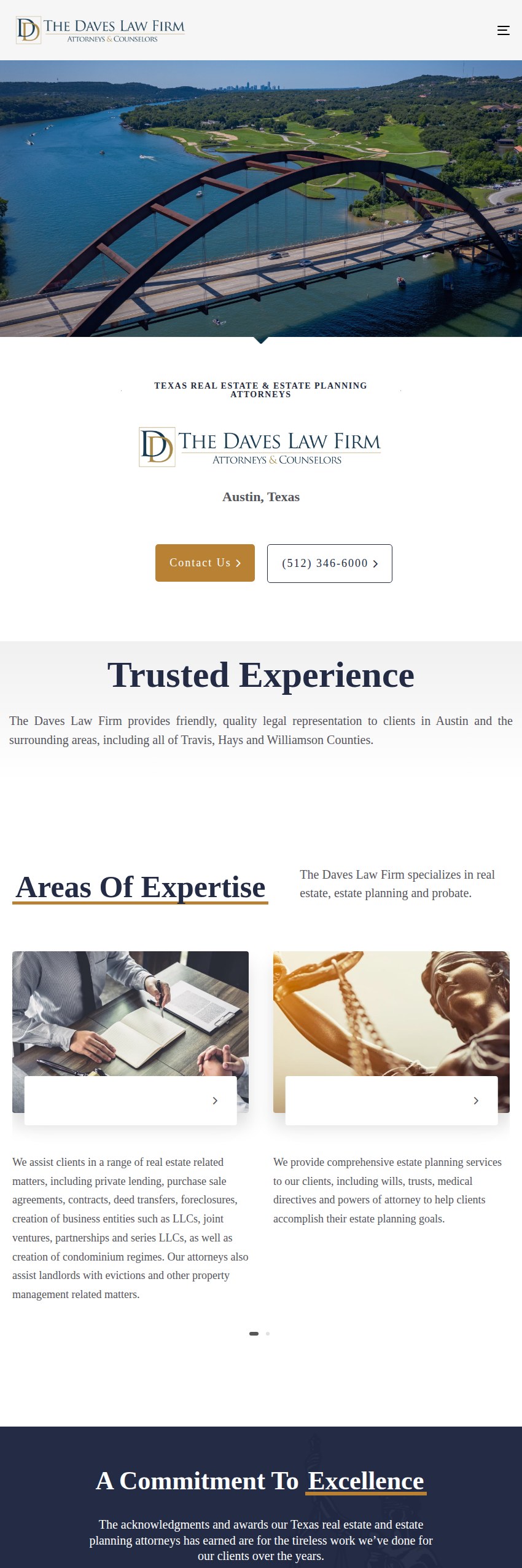 Screenshot of the The Daves Law Firm website