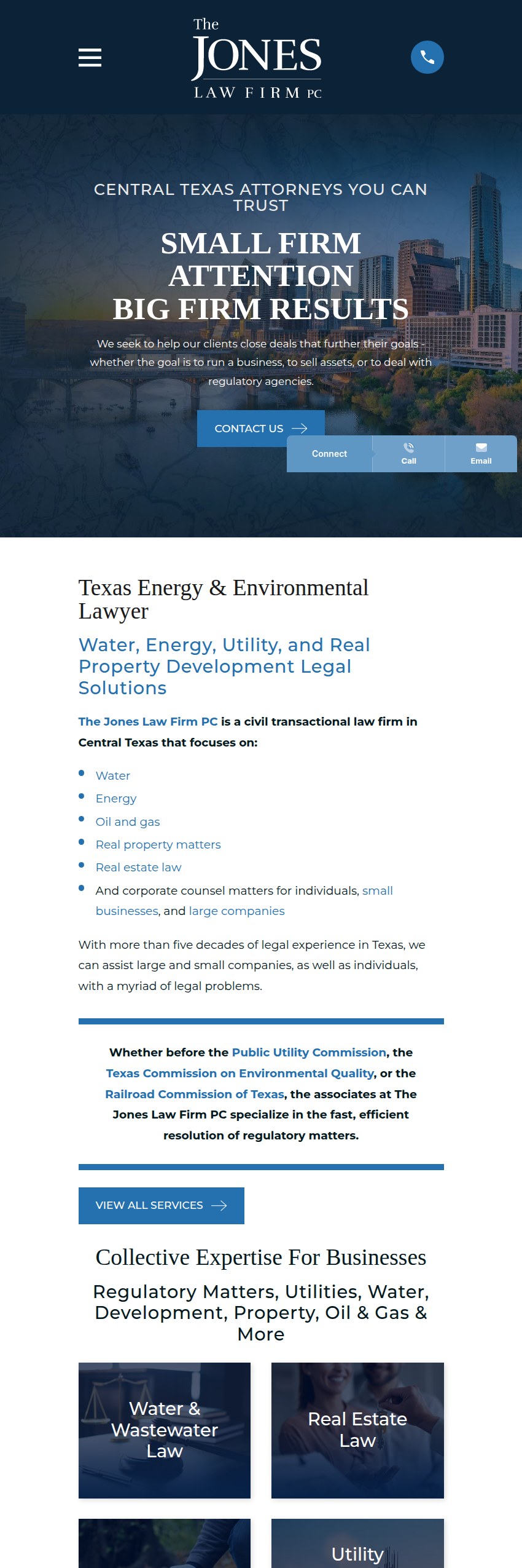 Screenshot of the The Jones Law Firm, PC website