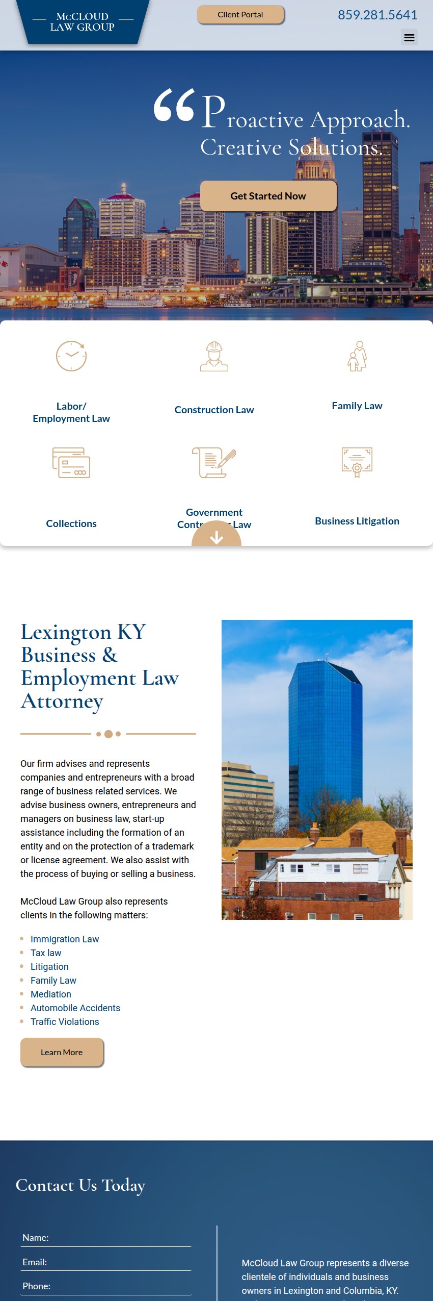 Screenshot of the McCloud Law Group website