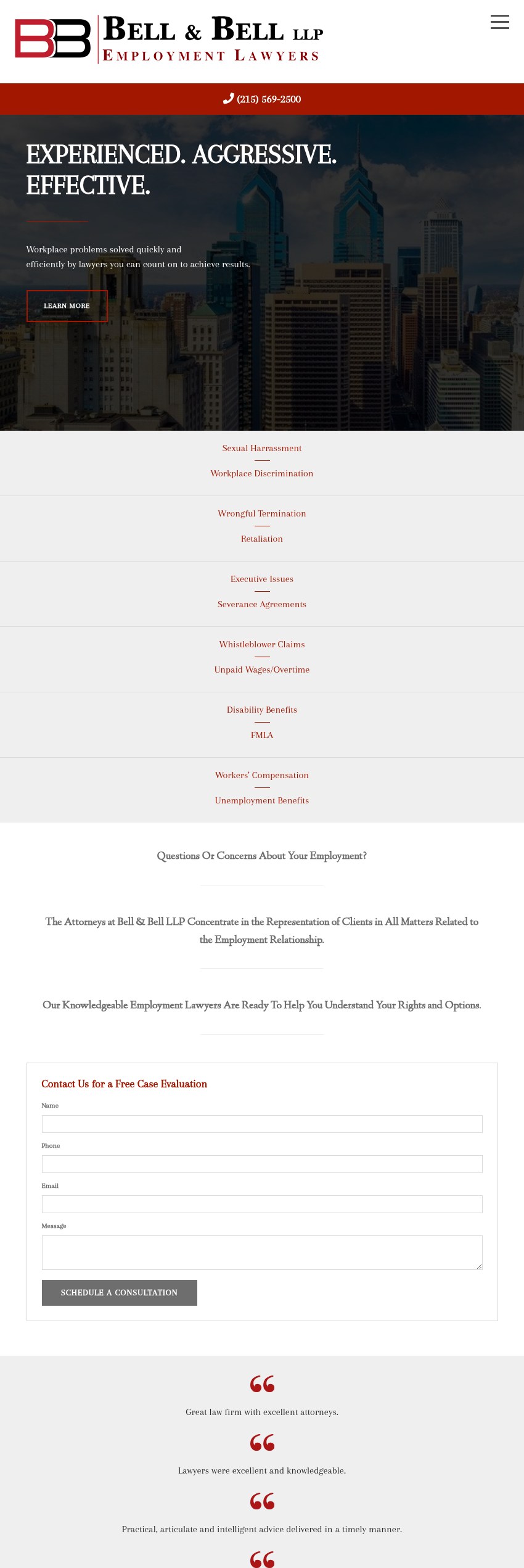 Screenshot of the Bell & Bell LLP website