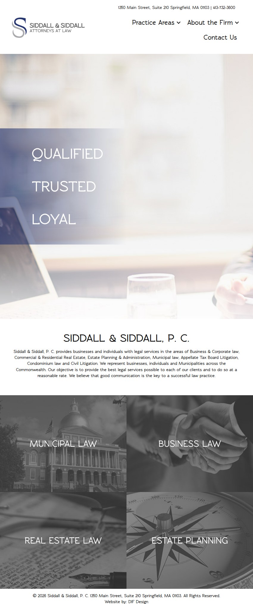 Screenshot of the Siddall & Siddall, P. C. website
