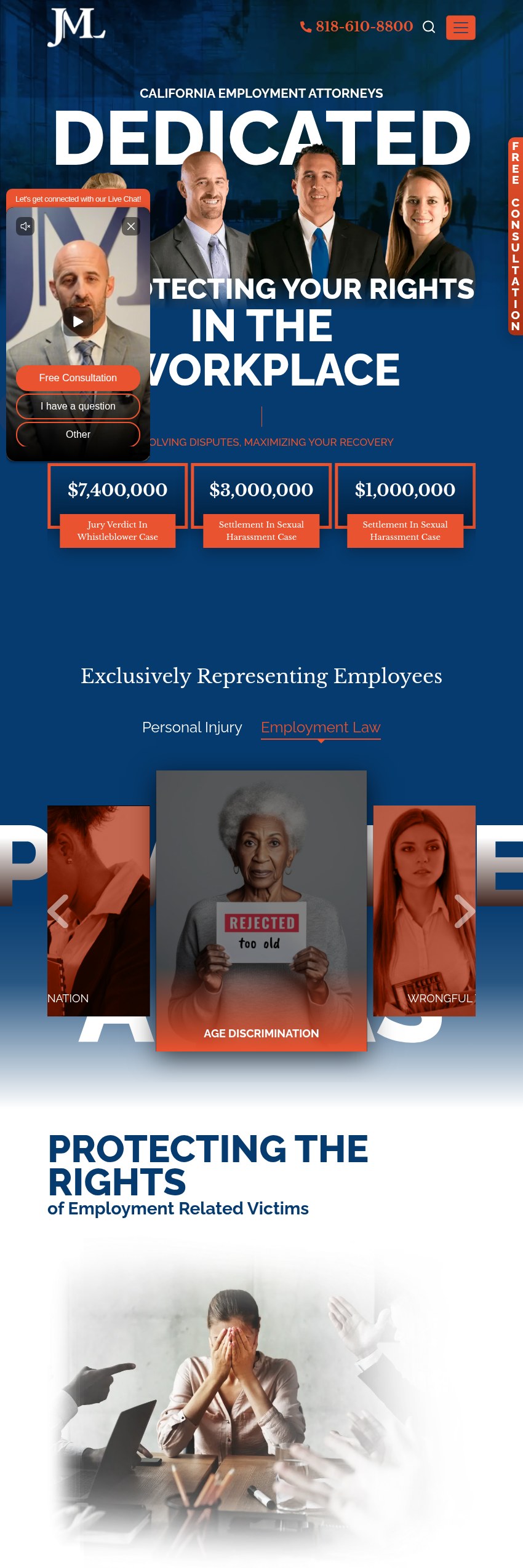 Screenshot of the JML Law, APLC website