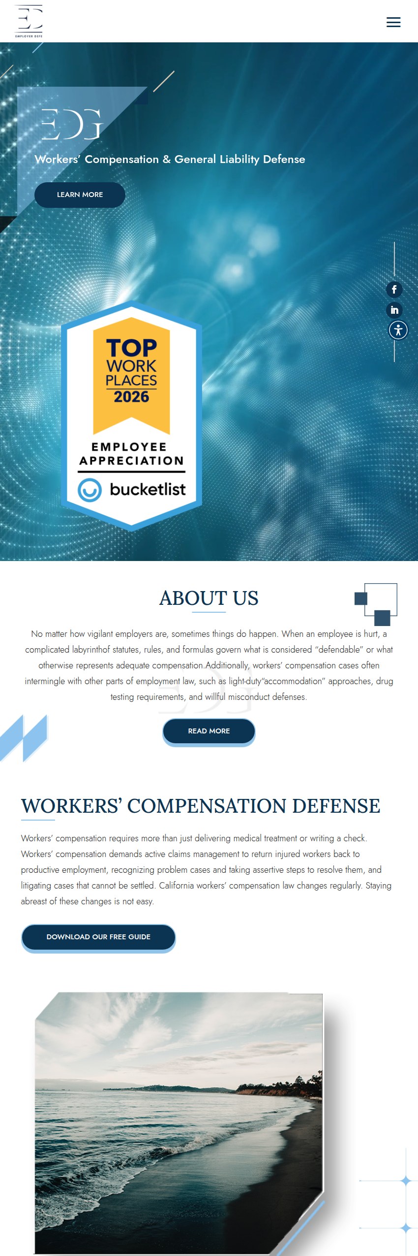 Screenshot of the Employer Defense Group, LLP website