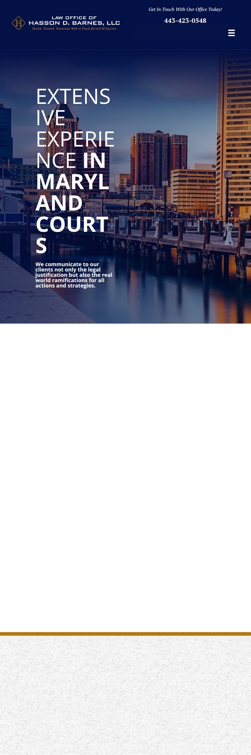 Screenshot of the Law Office of Hasson D. Barnes, LLC website