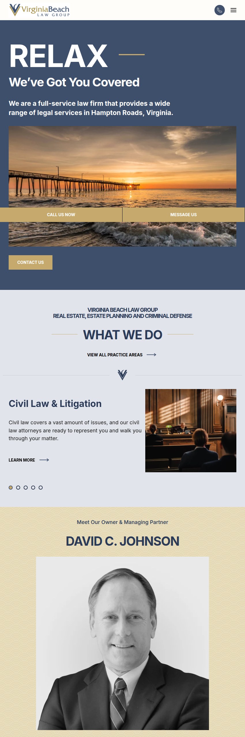 Screenshot of the DC Johnson, PLLC website