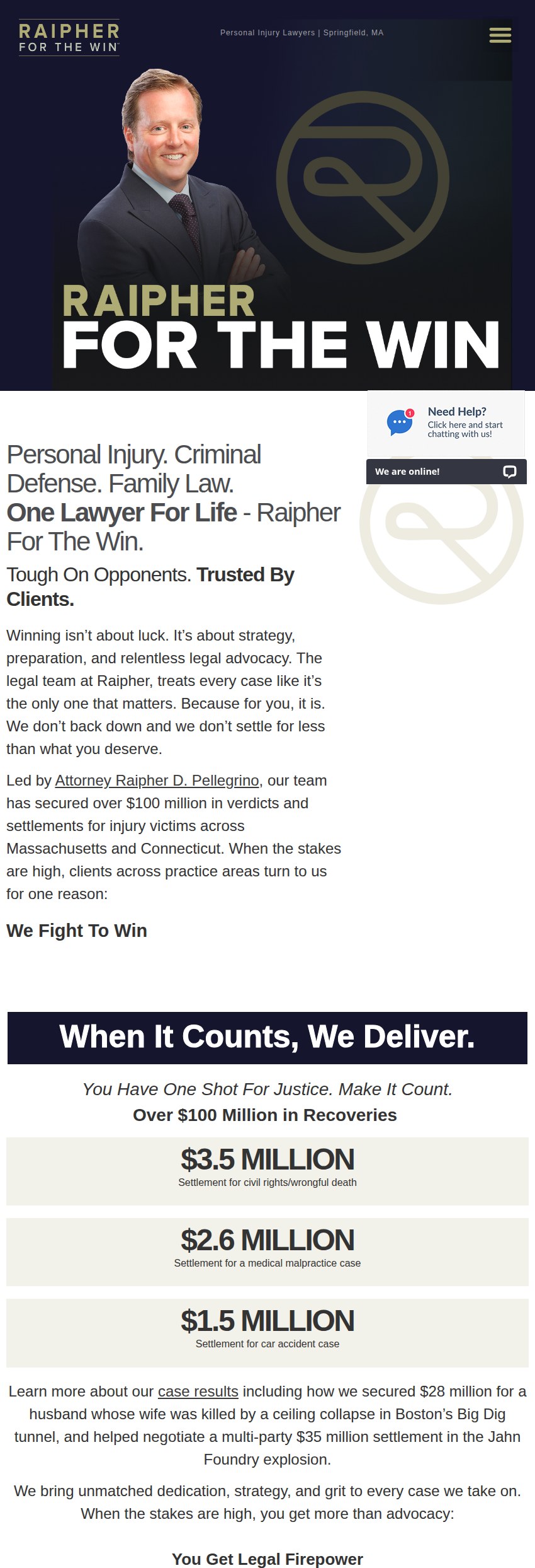 Screenshot of the Raipher, P.C. website