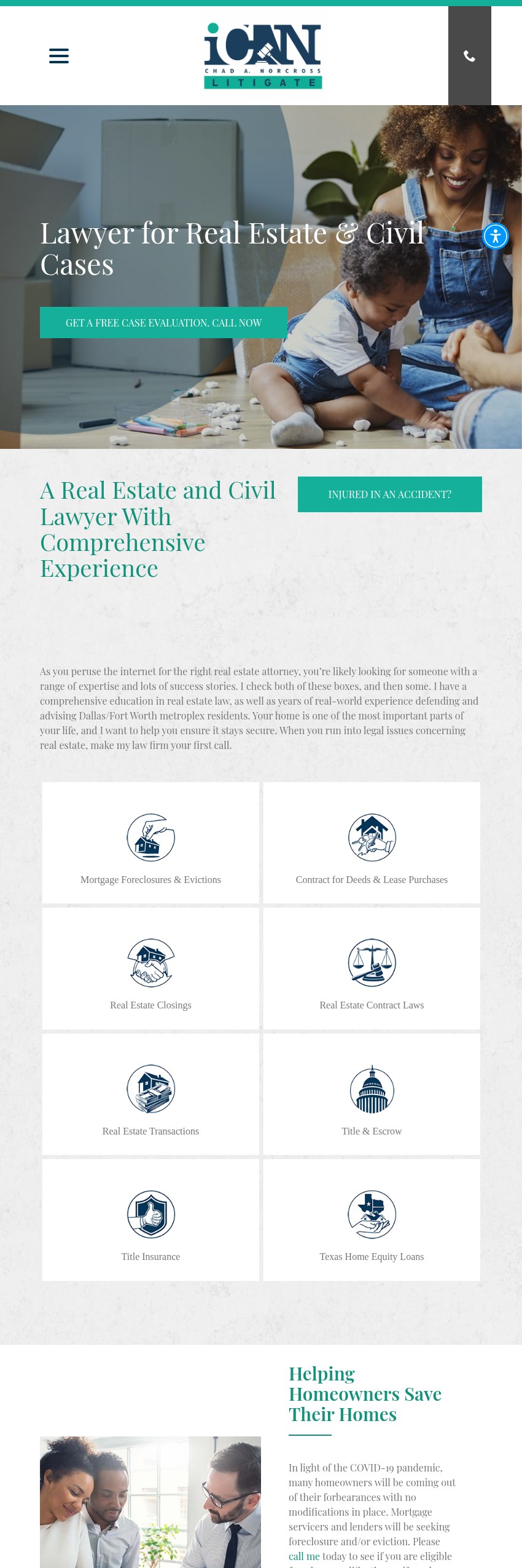 Screenshot of the Norcross Law website