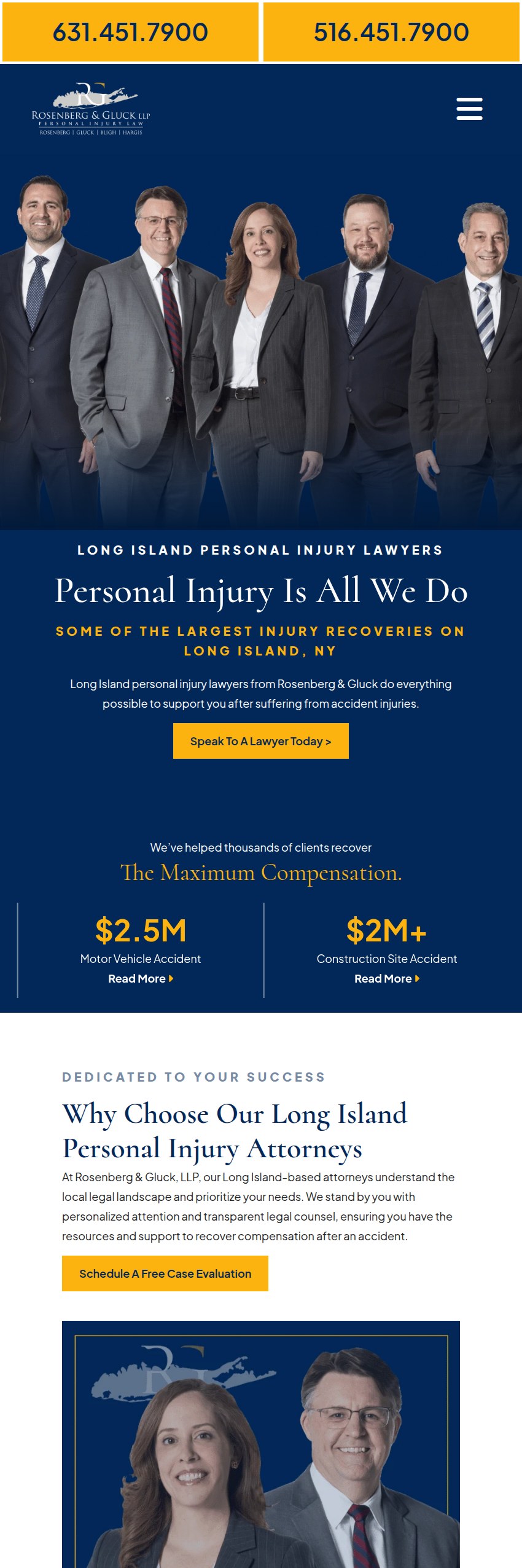 Screenshot of the Rosenberg & Gluck LLP website