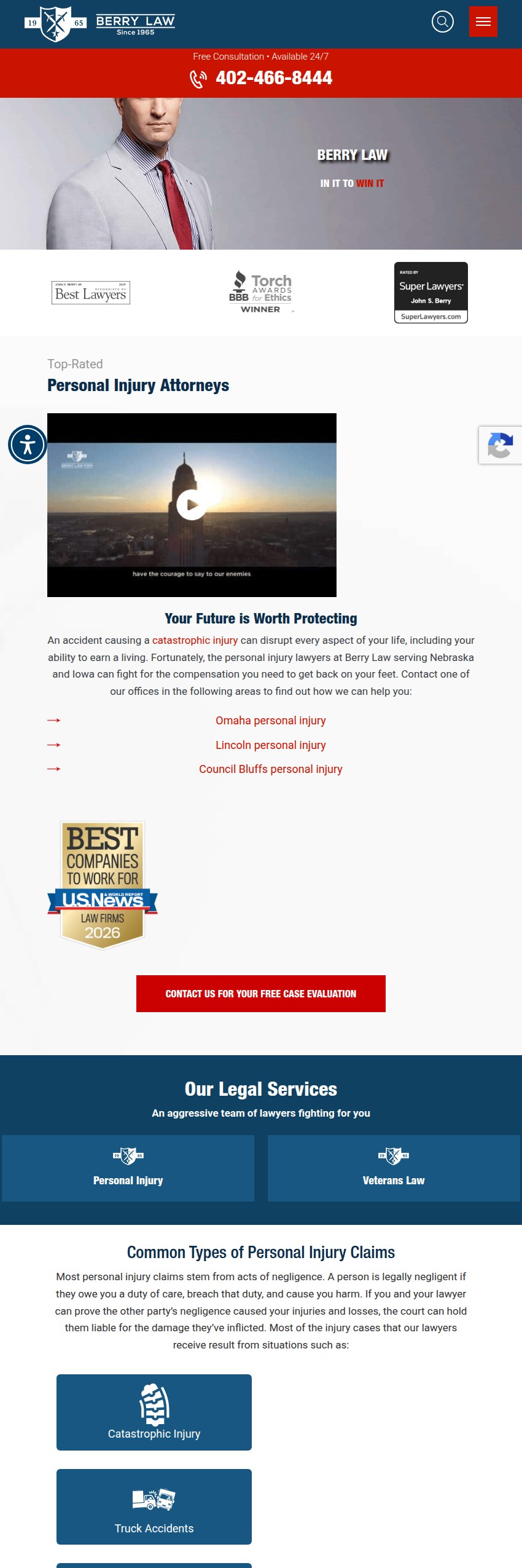 Screenshot of the Berry Law website