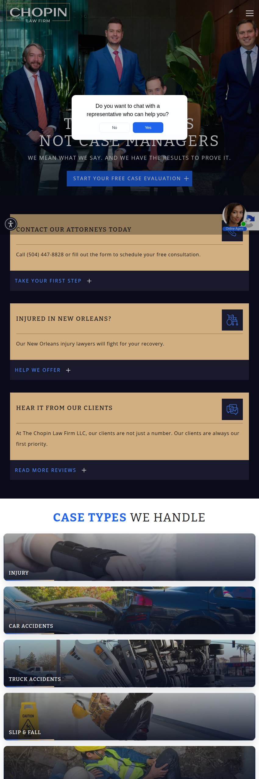 Screenshot of the The Chopin Law Firm LLC website
