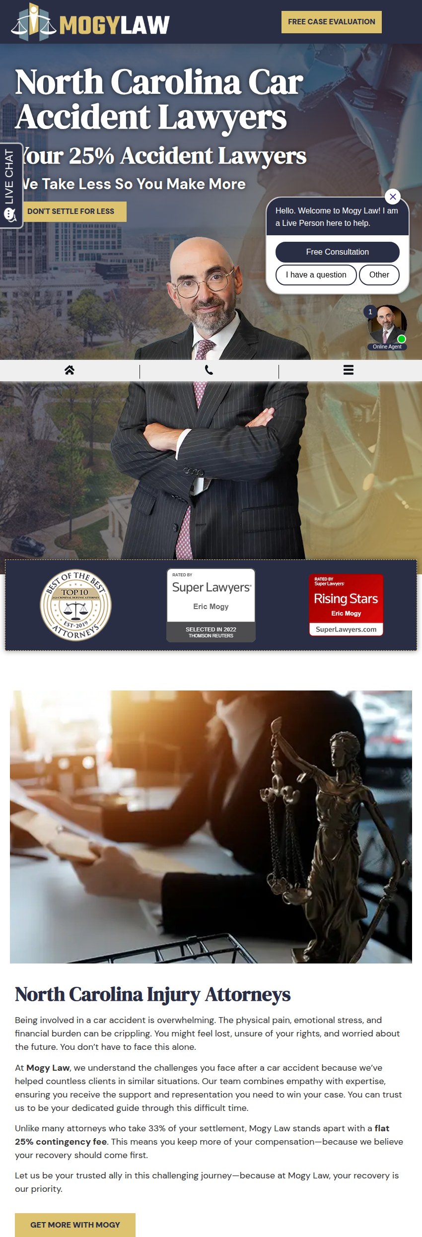 Screenshot of the Mogy Law website