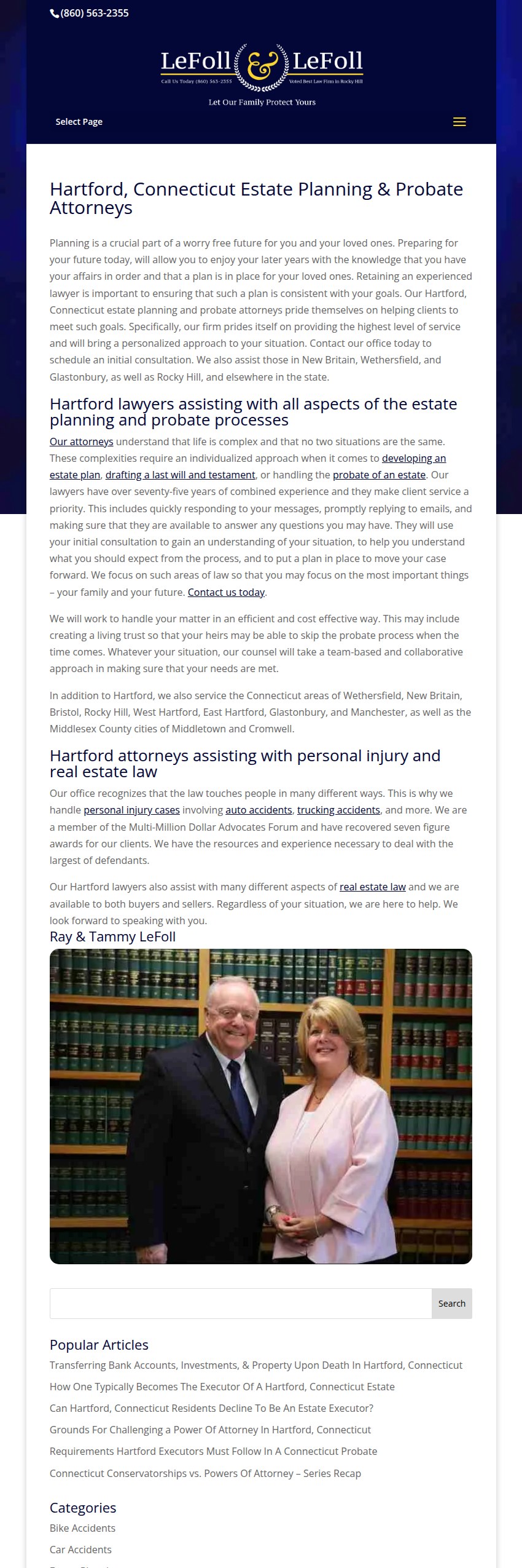 Screenshot of the LeFoll & LeFoll website