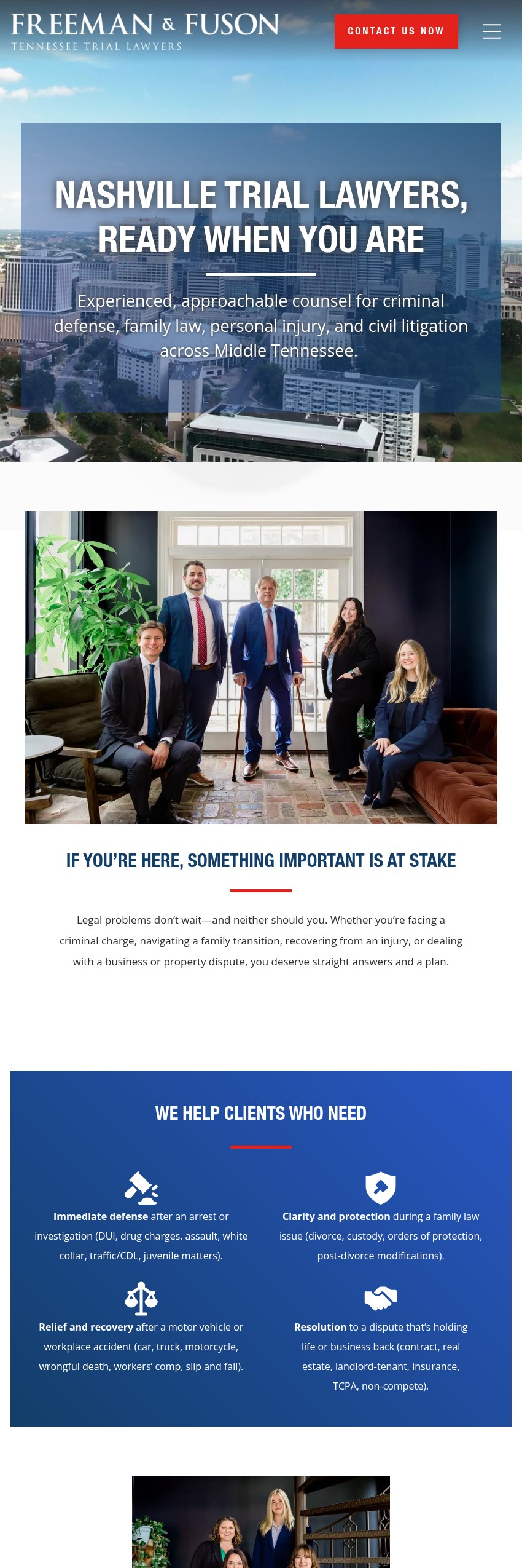 Screenshot of the Freeman & Fuson website