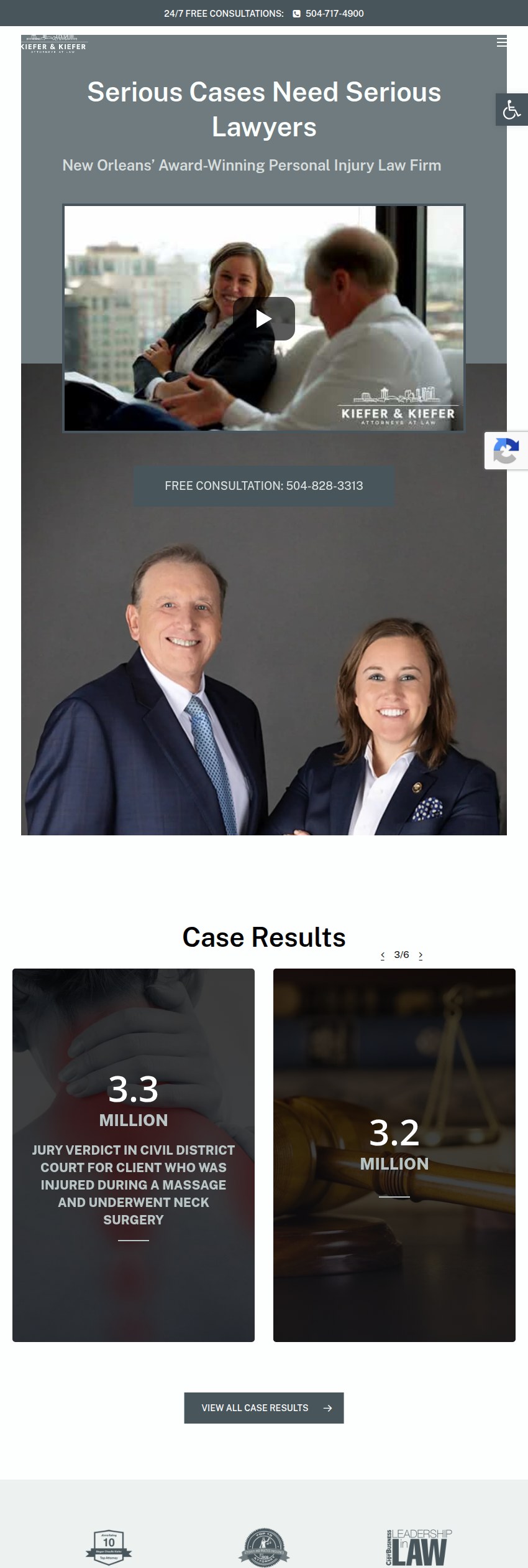 Screenshot of the Kiefer & Kiefer website