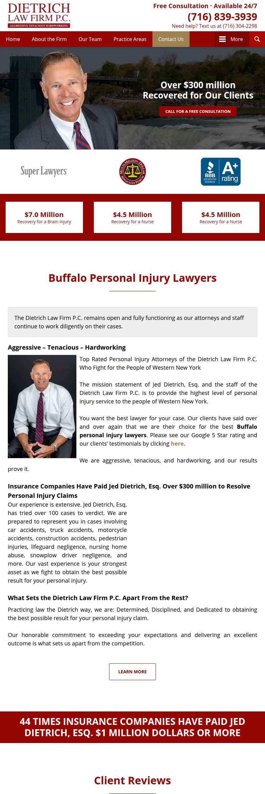 Screenshot of the Dietrich Law Firm P.C. website