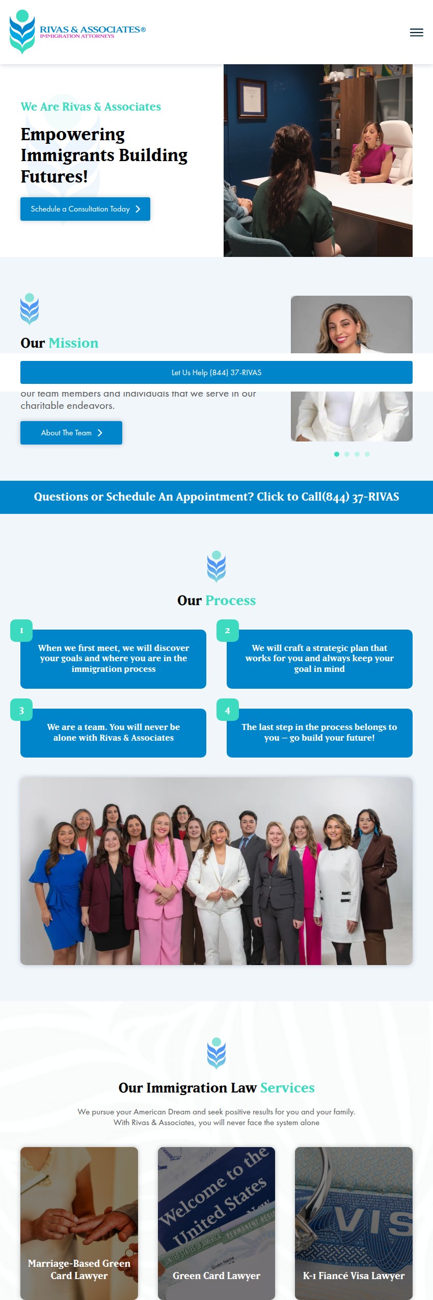 Screenshot of the Rivas & Associates website