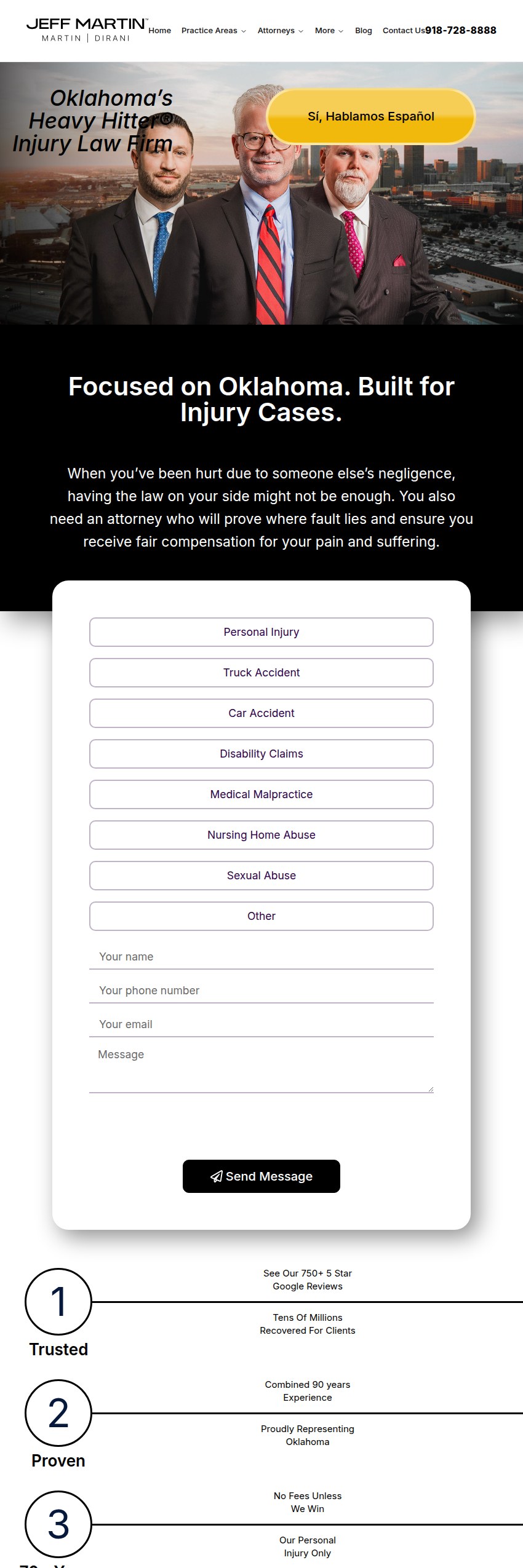 Screenshot of the Martin | Dirani Law website