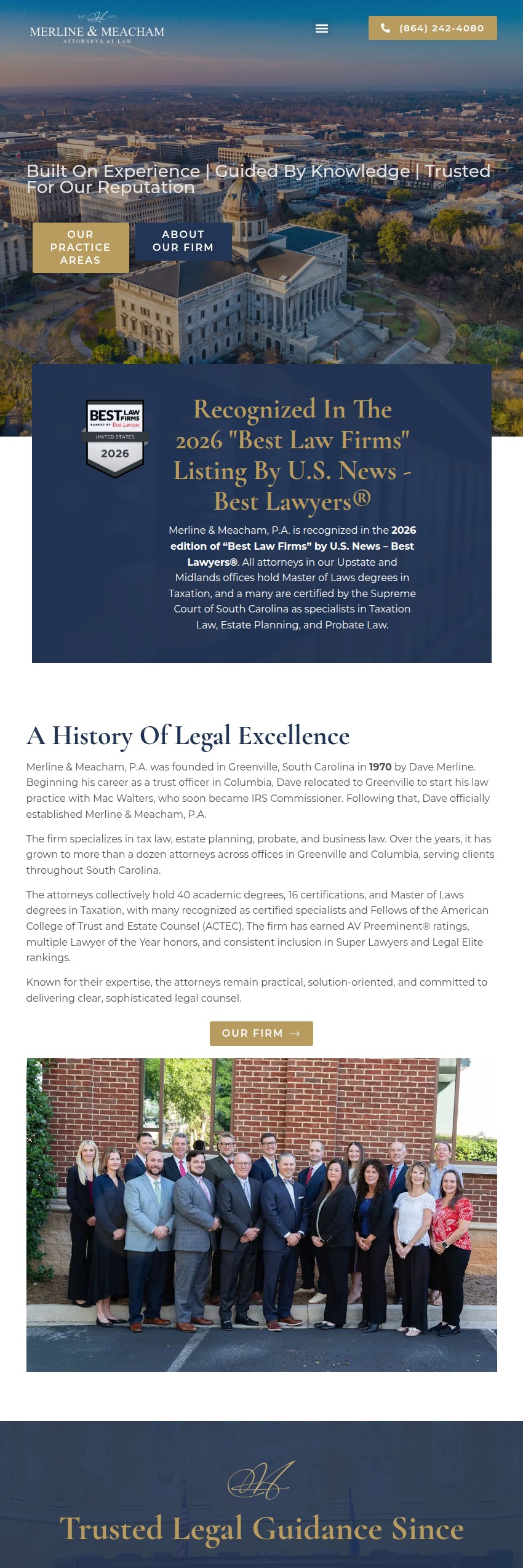 Screenshot of the Merline & Meacham, P.A. website