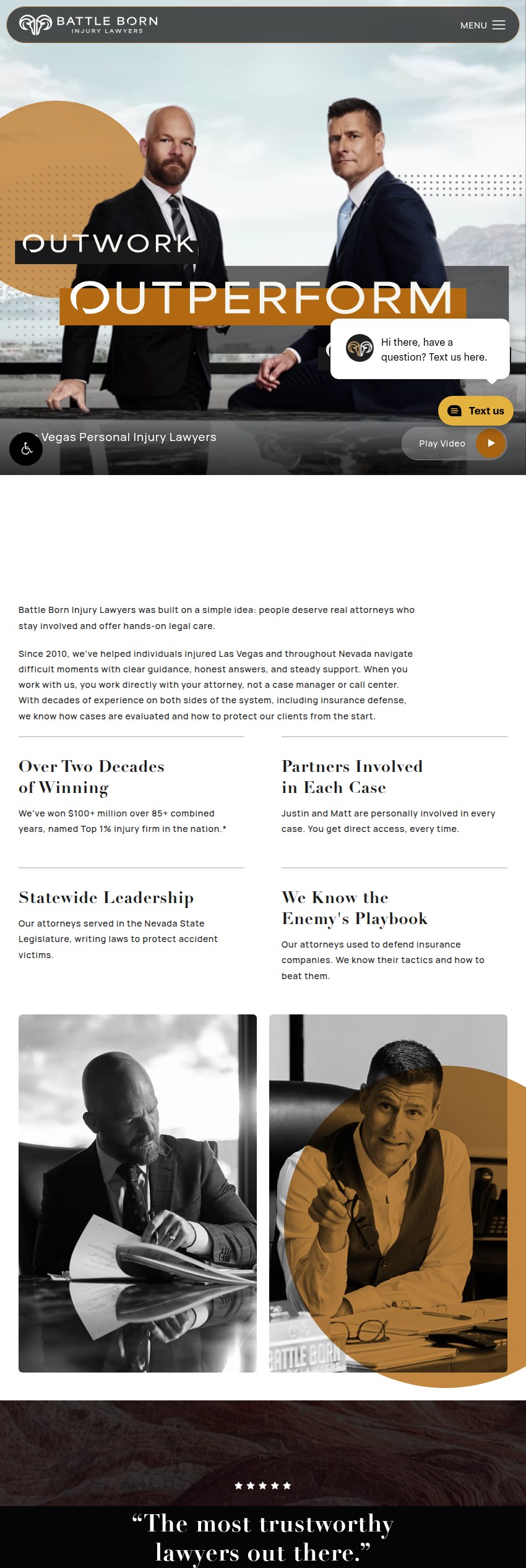 Screenshot of the Battle Born Injury Lawyers website