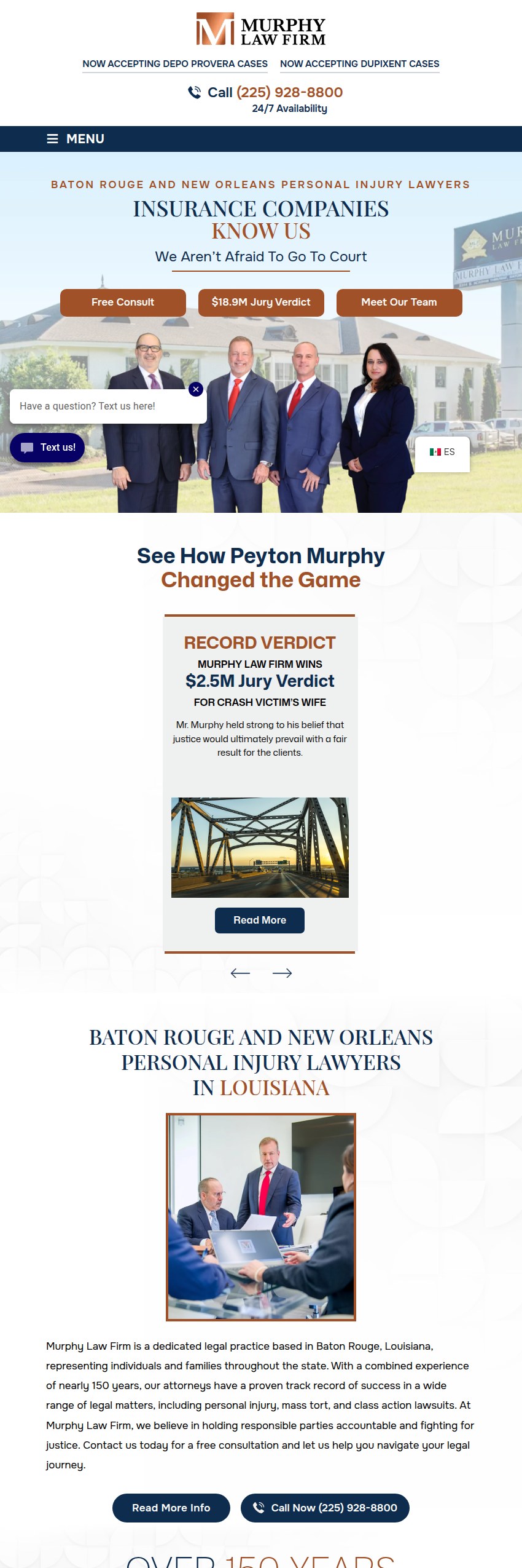 Screenshot of the Murphy Law Firm website