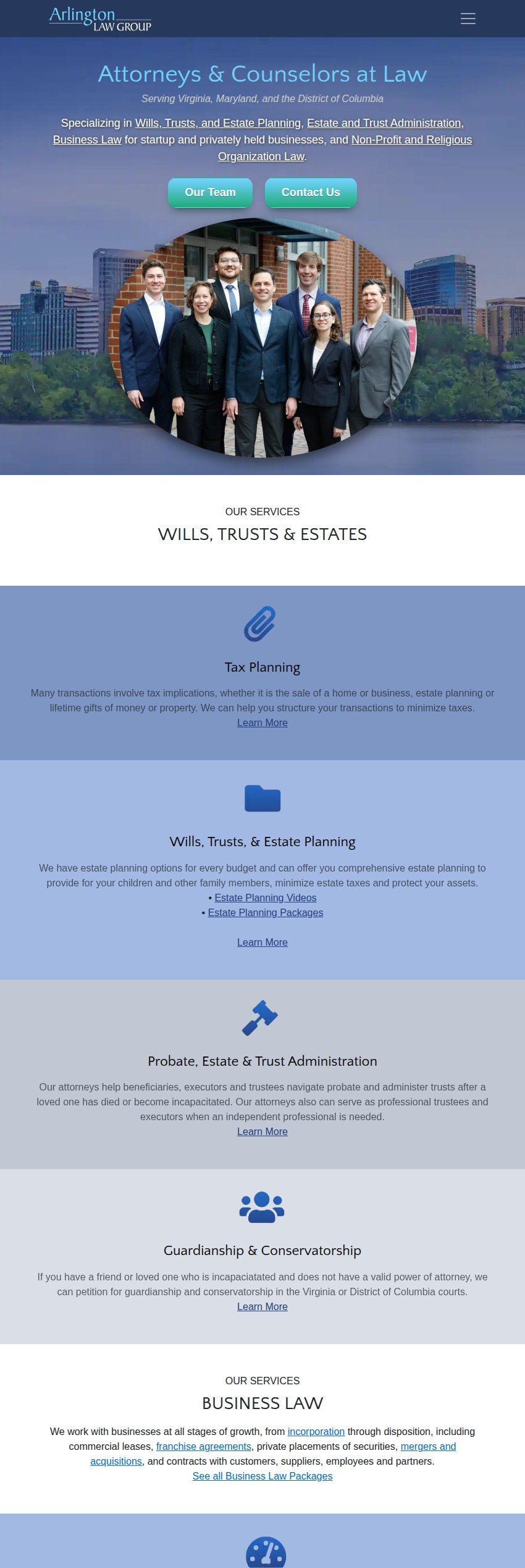 Screenshot of the Ryan A. Brown, PLLC website