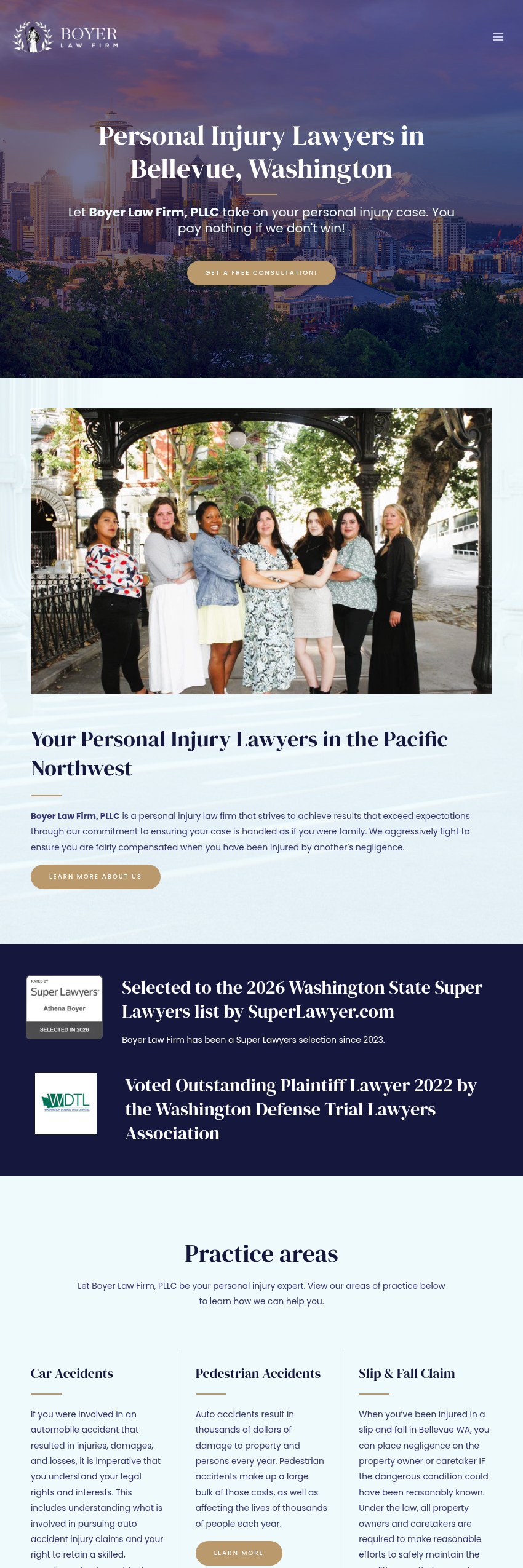 Screenshot of the Boyer Law Firm, PLLC website