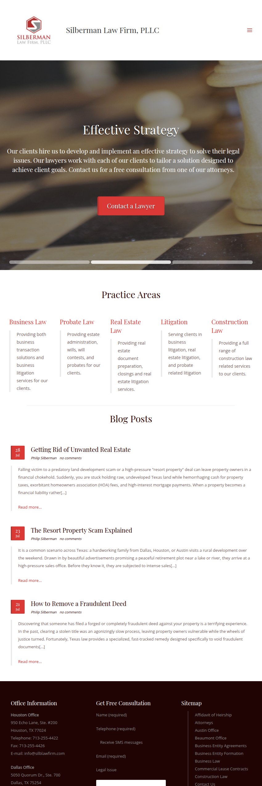 Screenshot of the Silberman Law Firm, PLLC website