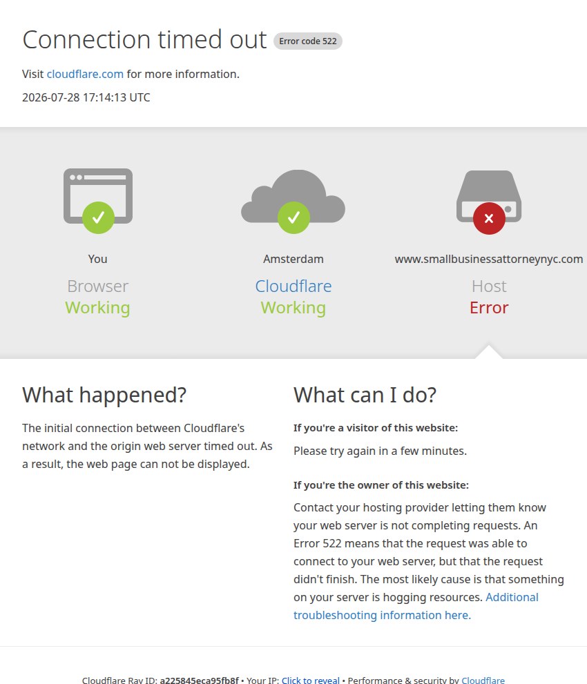 Screenshot of the Small Business Attorney NYC website