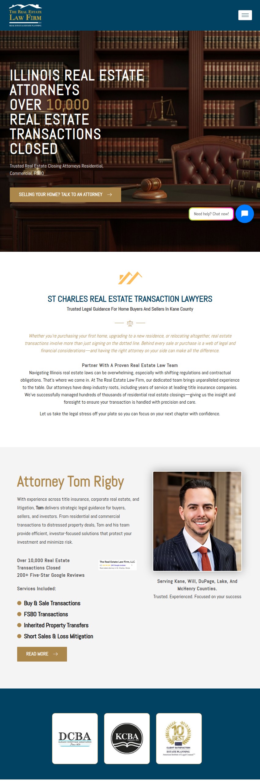 Screenshot of the The Real Estate Law Firm, LLC website