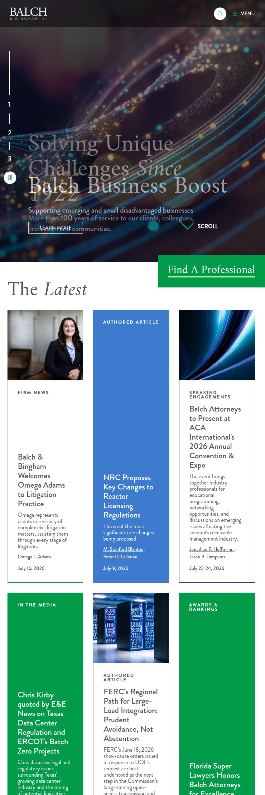 Screenshot of the Balch & Bingham LLP website