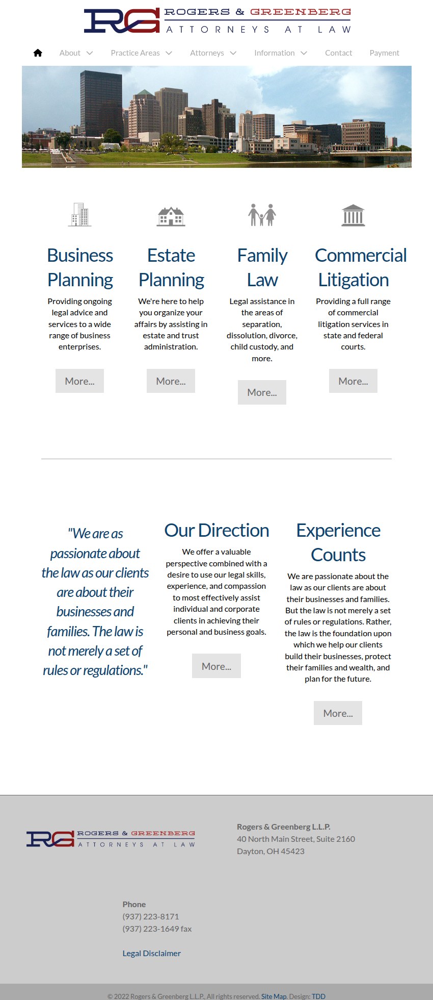 Screenshot of the Rogers & Greenberg L.L.P. website