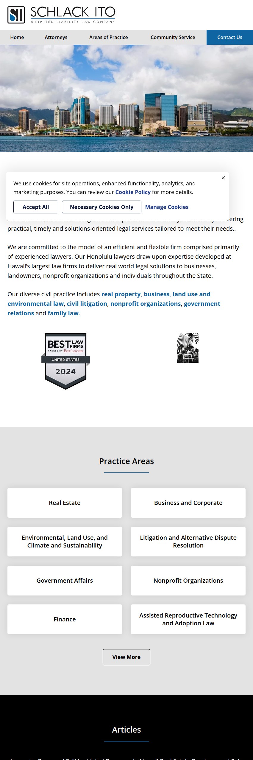 Screenshot of the Schlack Ito website