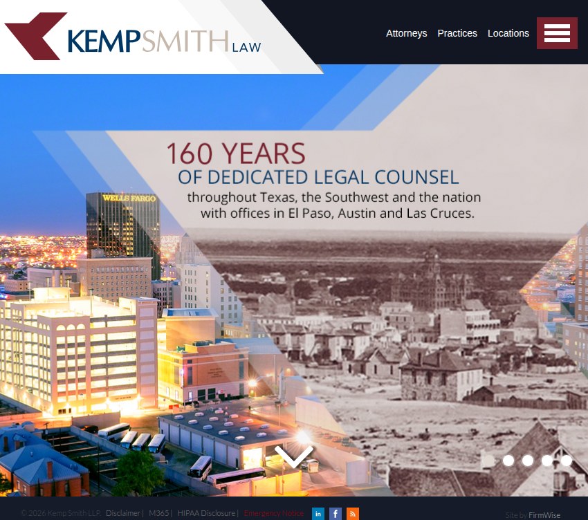 Screenshot of the Kemp Smith LLP website