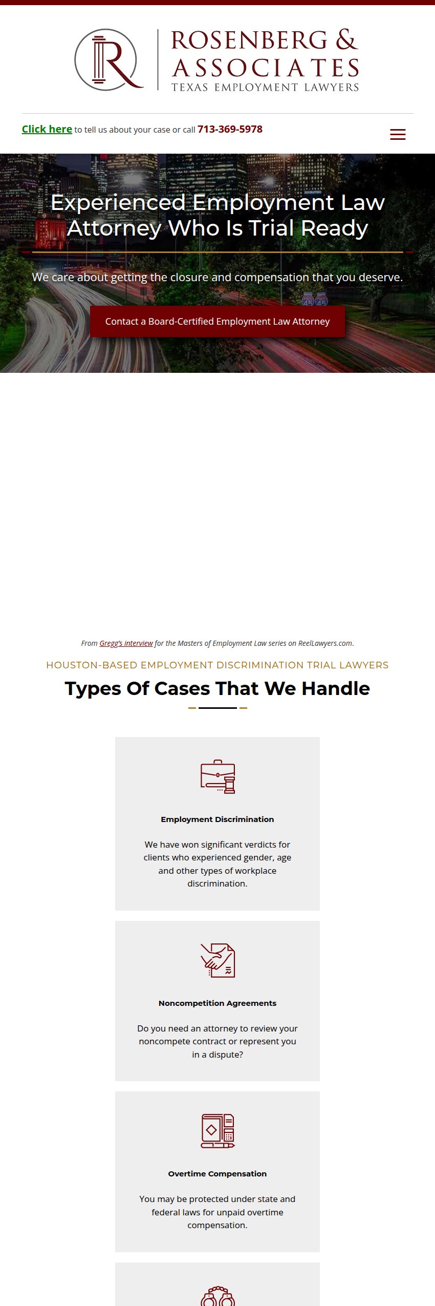 Screenshot of the Rosenberg & Associates website