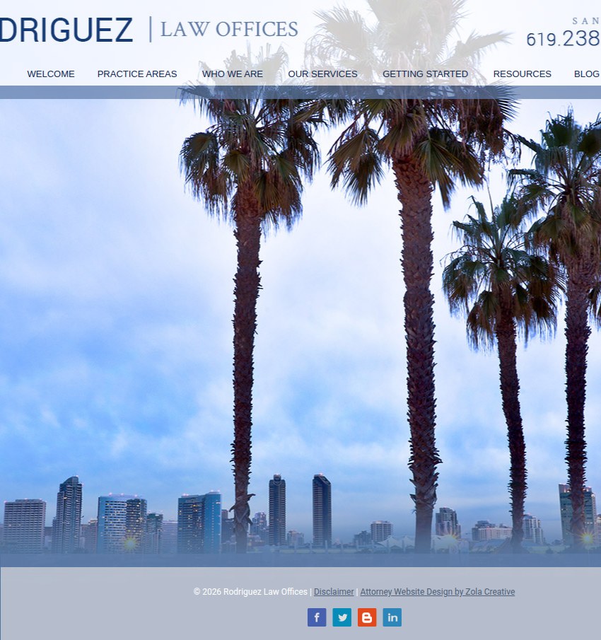Screenshot of the Rodriguez Law Offices website