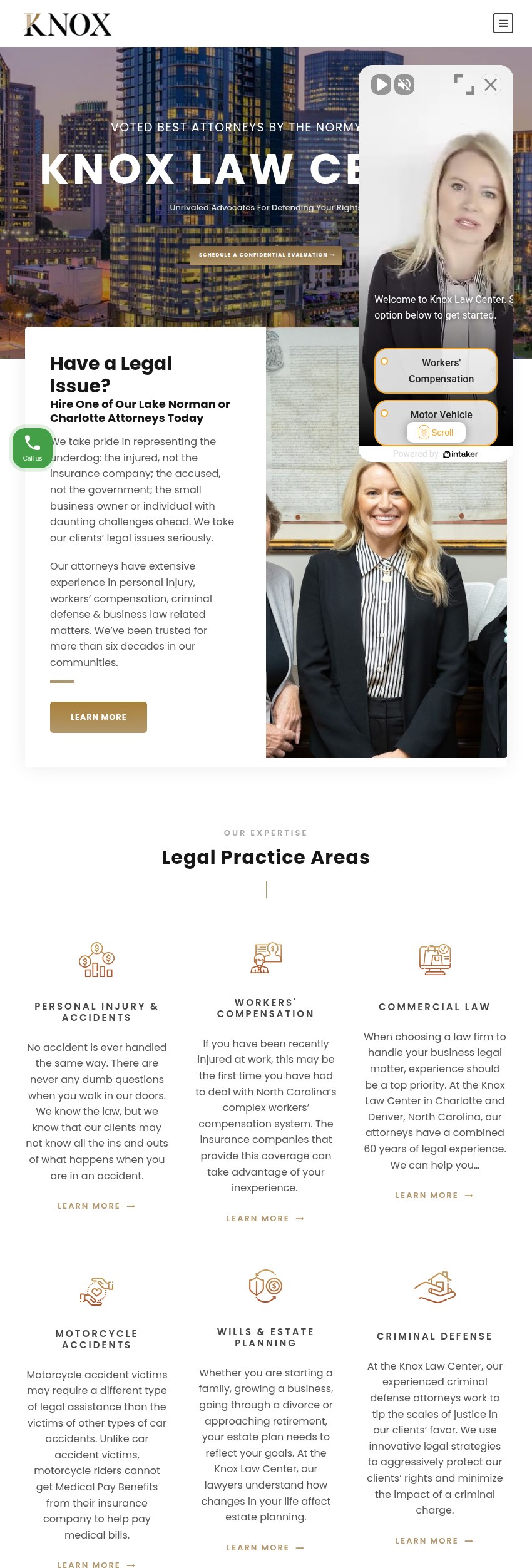 Screenshot of the Knox Law Center website