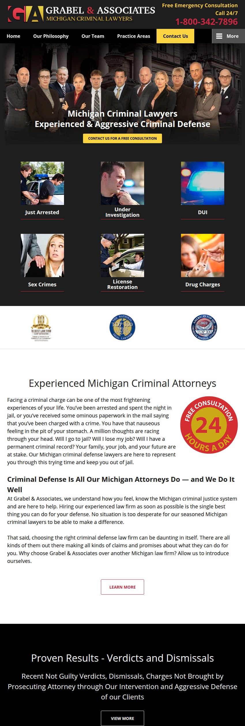 Screenshot of the Grabel & Associates website