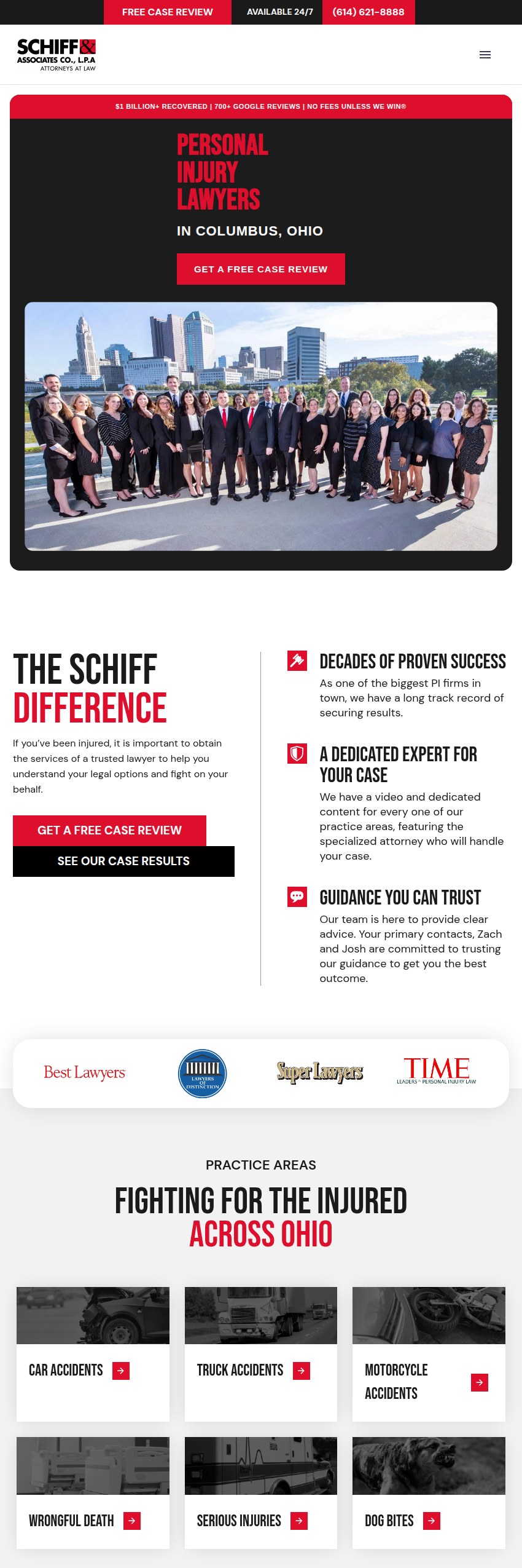 Screenshot of the Schiff & Associates Co., LPA website