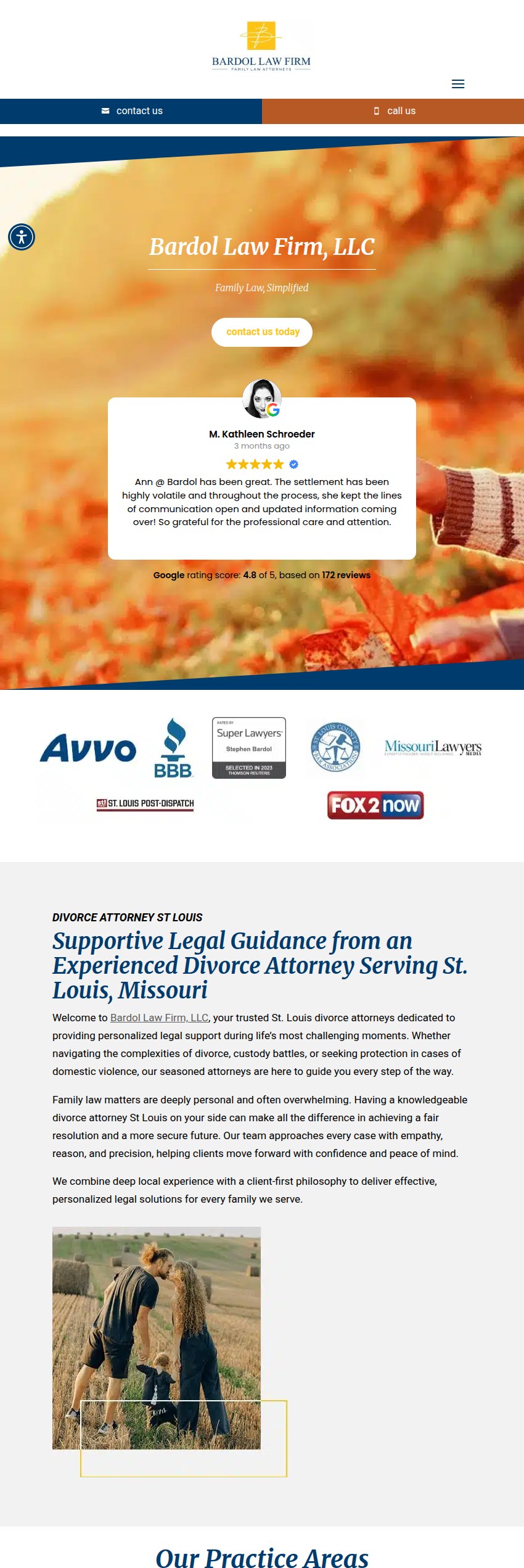 Screenshot of the Bardol Law Firm, LLC website