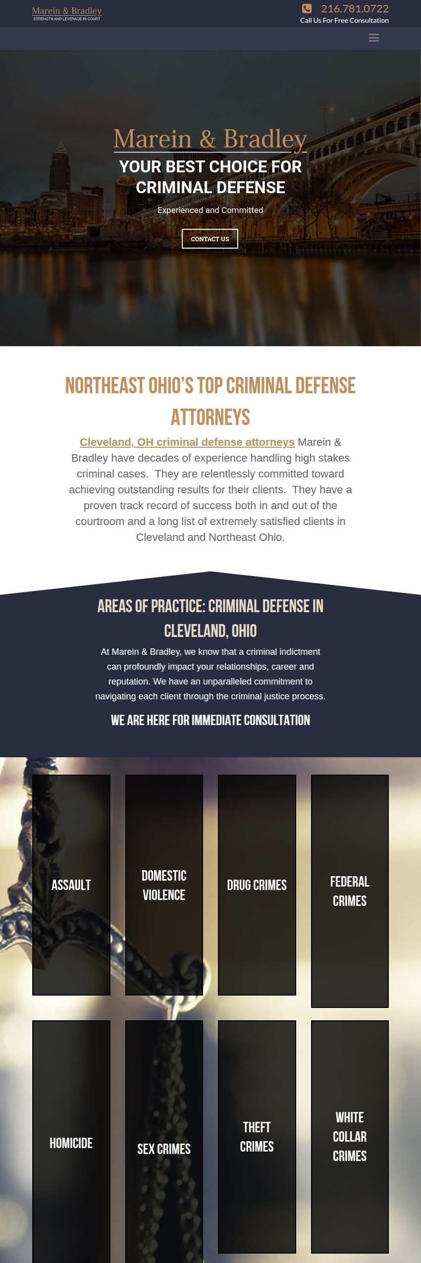 Screenshot of the Marein & Bradley website
