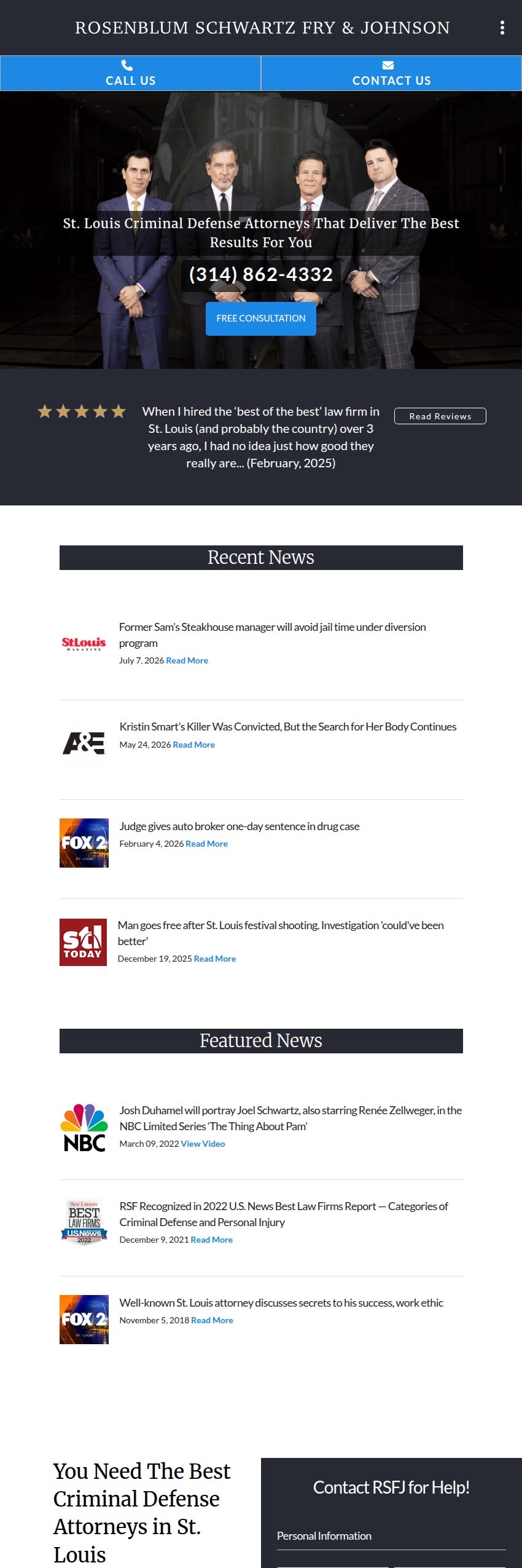 Screenshot of the Rosenblum Schwartz & Fry, P.C. website