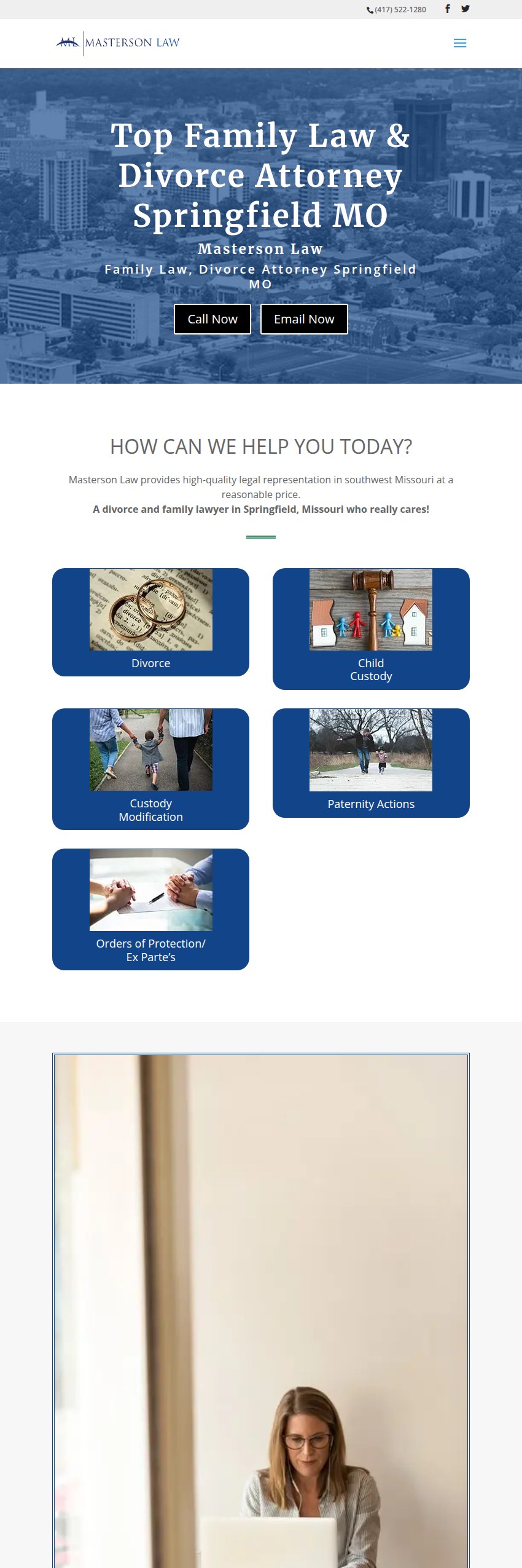 Screenshot of the Masterson Law Firm LLC website