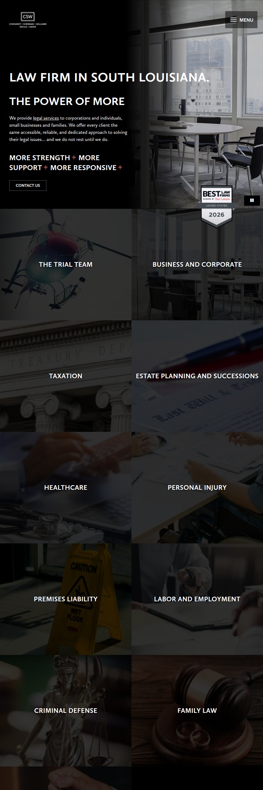 Screenshot of the Chehardy Sherman Williams website