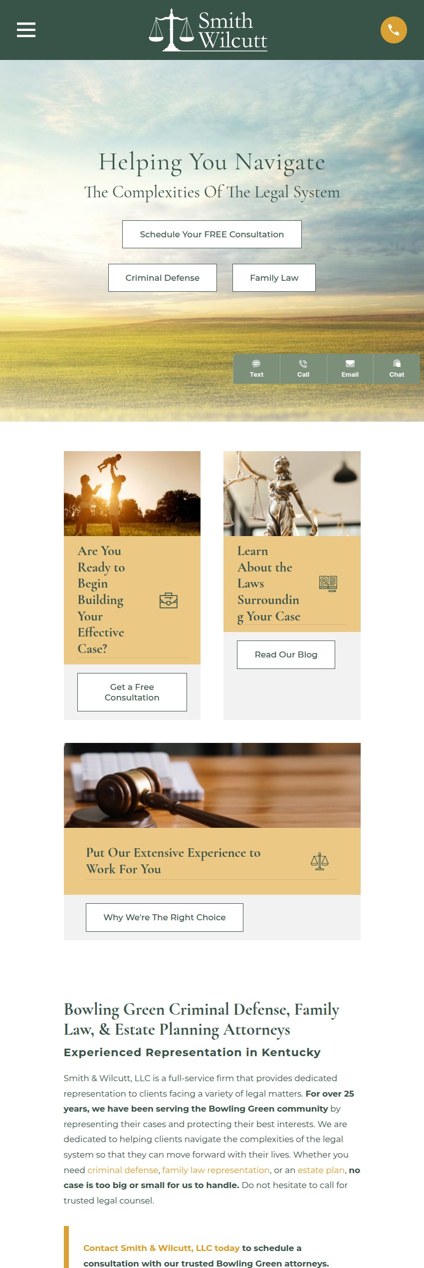 Screenshot of the Smith & Wilcutt, LLC website