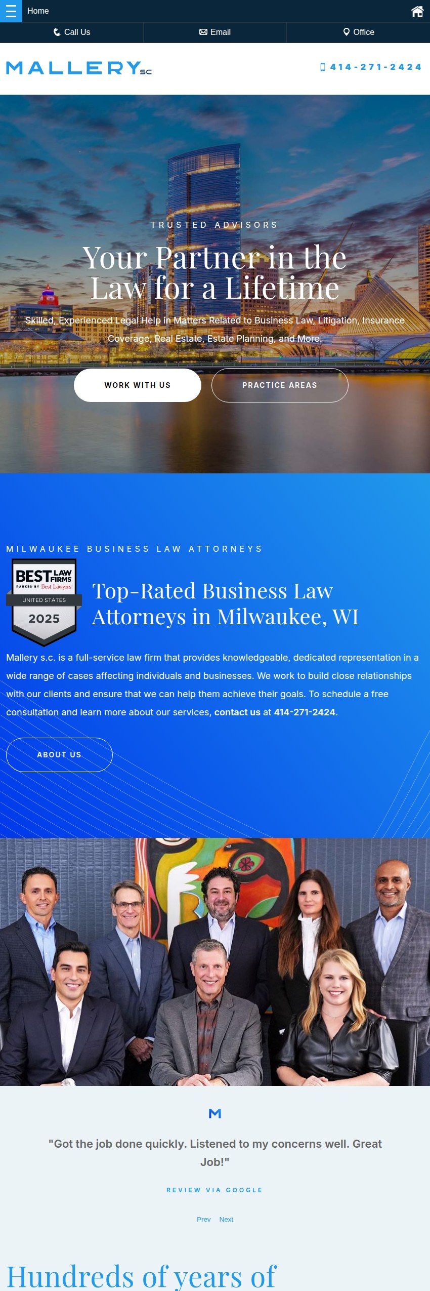 Screenshot of the Mallery s.c. website