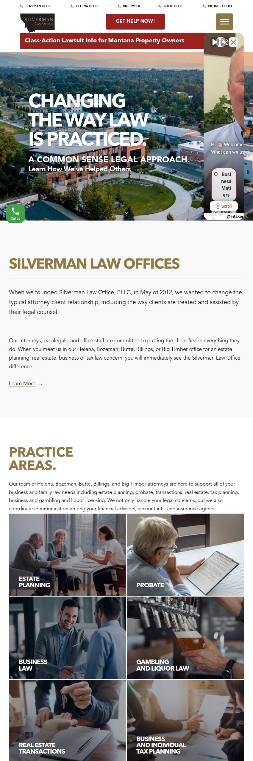 Screenshot of the Silverman Law Office, PLLC website