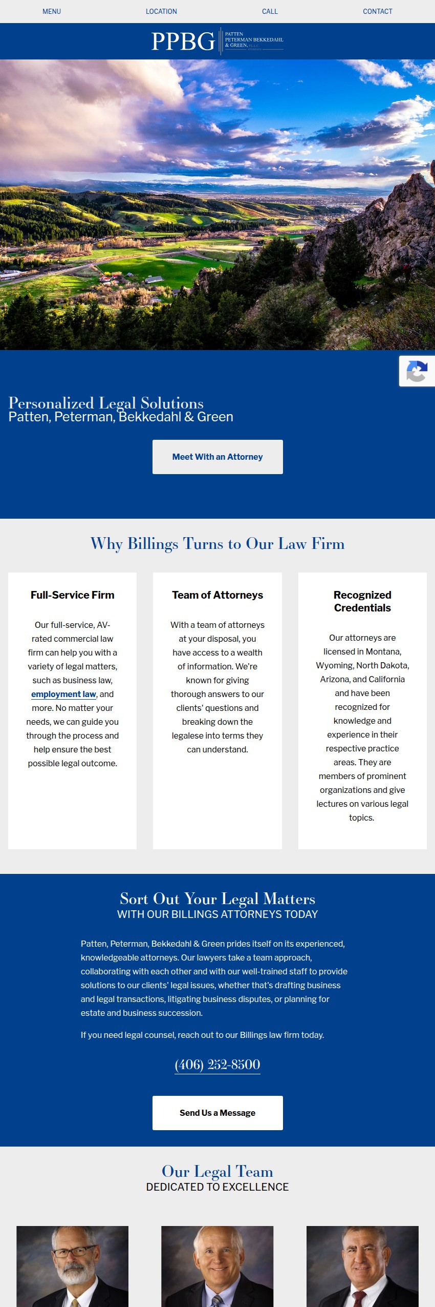 Screenshot of the Patten, Peterman, Bekkedahl & Green P.L.L.C. website