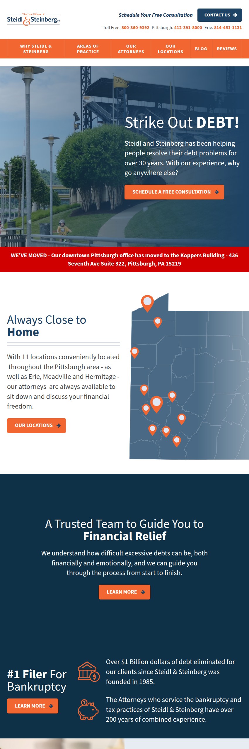 Screenshot of the Steidl and Steinberg, P.C. website