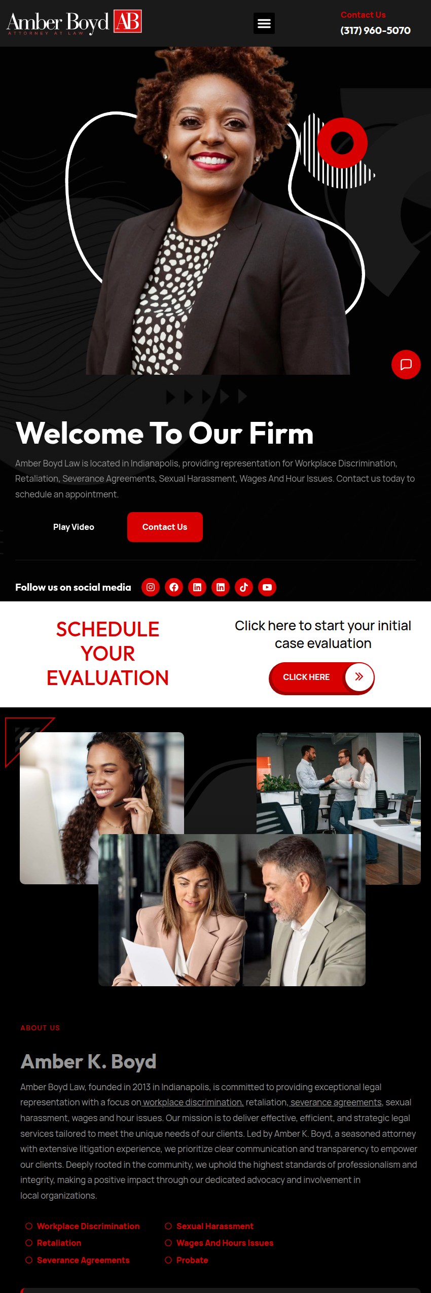 Screenshot of the Amber Boyd Law website